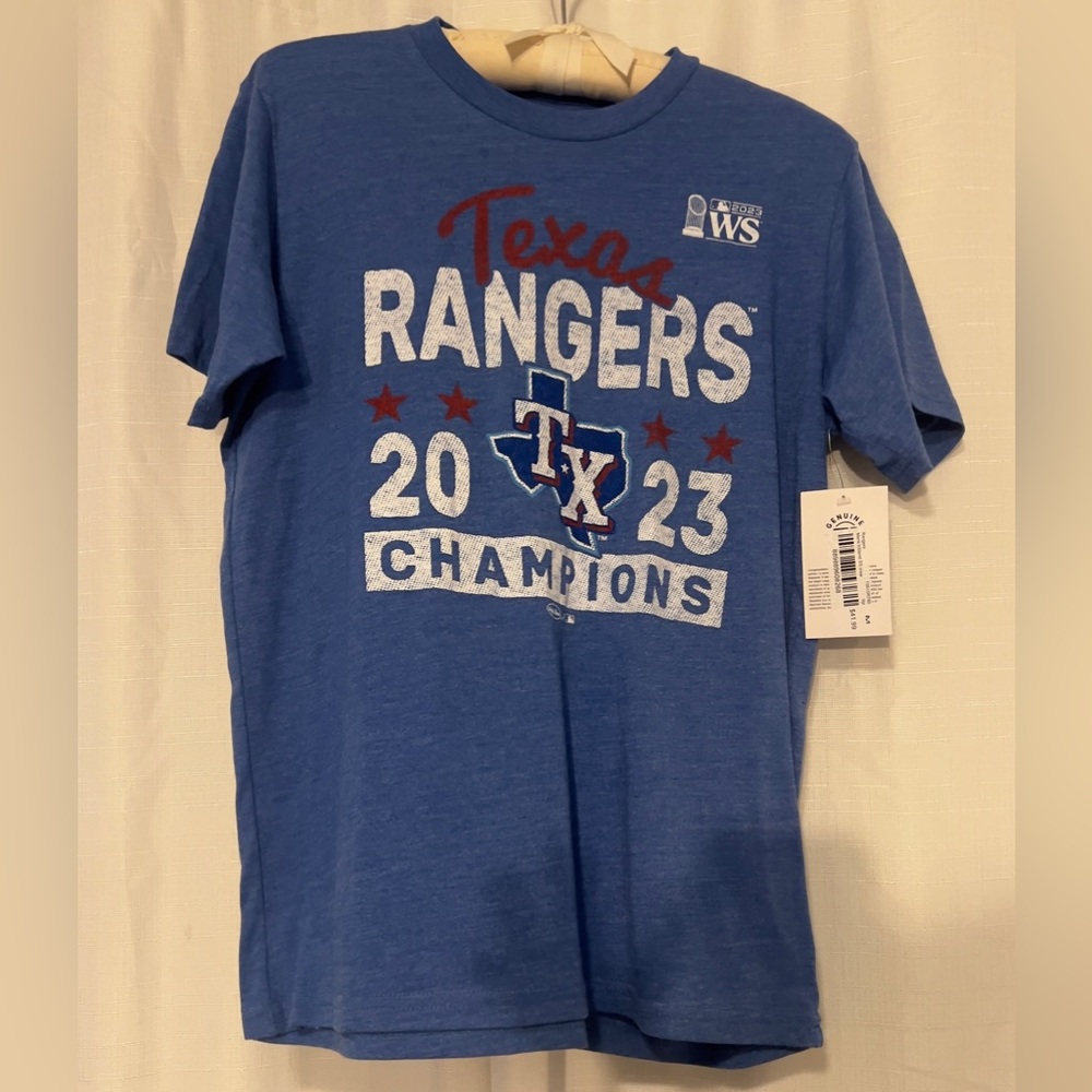 Texas Rangers 2023 Champions Blue T-Shirt Mens Size Medium NWT